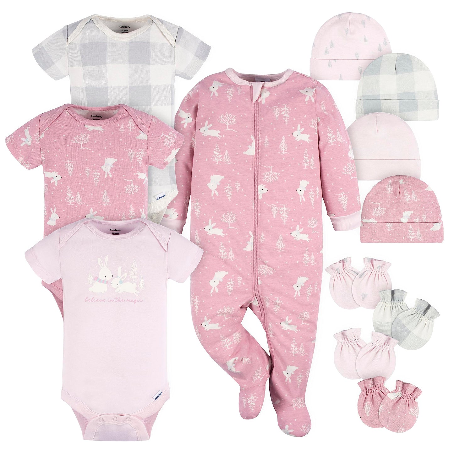 Gerber Baby Girls Boys and Girls 12 Piece Layette Gift Set 12-Piece Layette Clothing Set (Pack of 12)