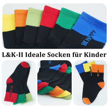 Libella 12 Paar Kindersocken Jungen Mädchen Sportsocken Fussball Wintersocken Baumwolle bunt Cotton modische makronen Füßlinge 2889VA