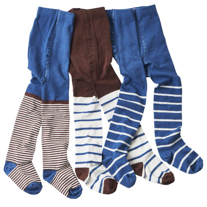 wellyou Children's Tights Girls & Boys - Set of 3 Baby Tights with Pattern - Colourful Cotton Tights Made of Oeko-Tex Certified Materials (Size 62-146)