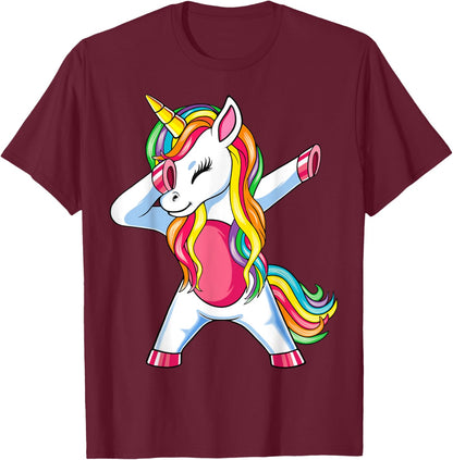 Dab Einhorn Dabbing Unicorn Regenbogen Jungen Mädchen Kinder T-Shirt