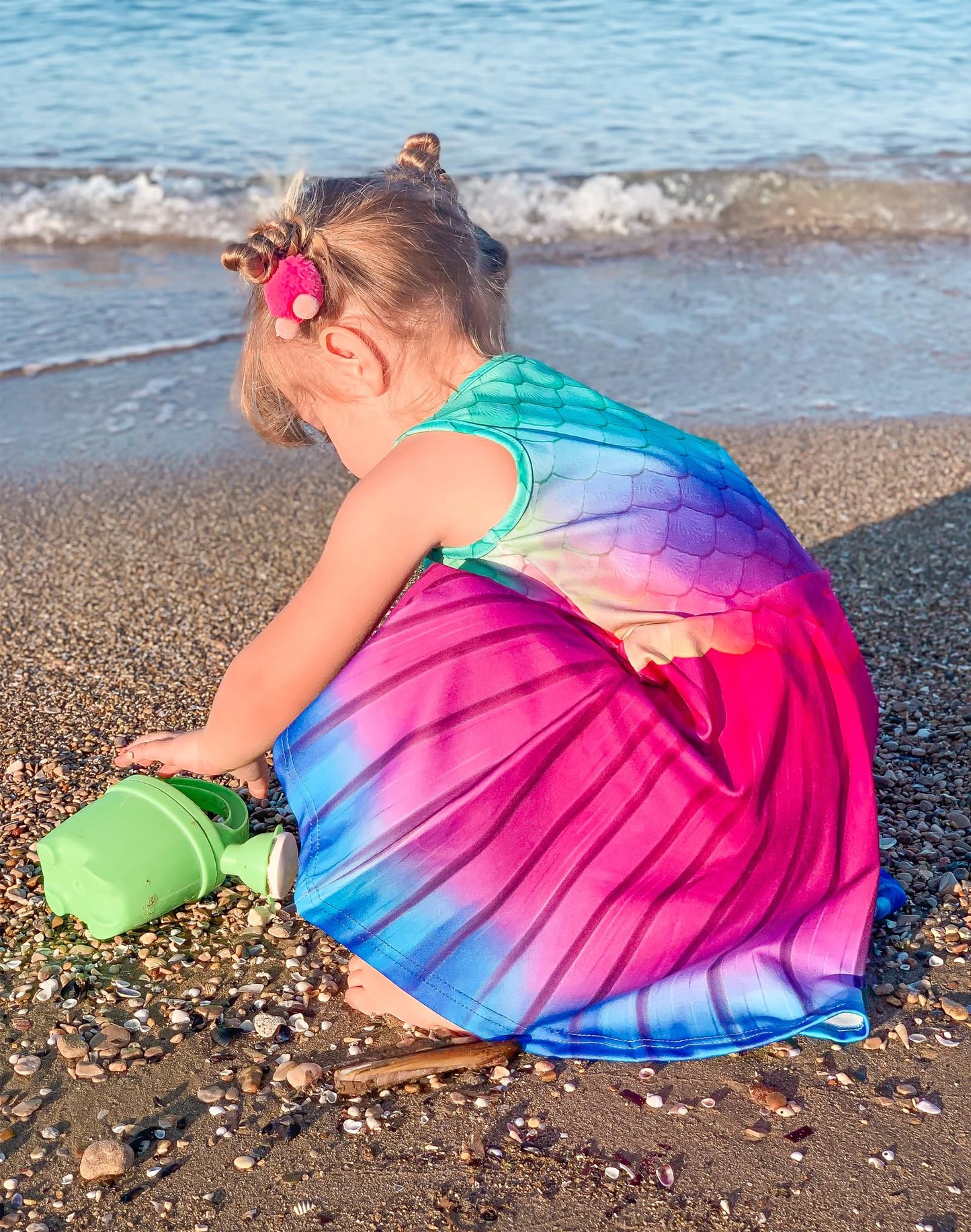 Mädchenkleid Schmetterling A-Linie Ärmelloses Sommerkleid Buntes Kleid 4-12 Jahre