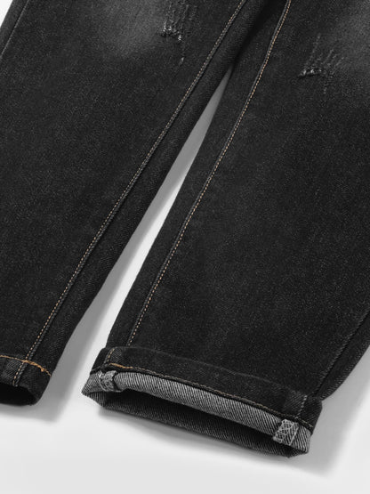 YoungSoul Jungen Jeanshosen - Jeans mit Abschürfungen - Kinder Hose mit elastischem Bund Gr. 128-176