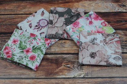 FENSILO - Mulltücher - Mullwindeln - 10er Pack 70x80 cm - Stoffwindeln, Made IN EU, schadstoffgeprüft - Spucktücher Set für Mädchen – Baby Mullwindeln- Rosa - Oeko-TEX Zertifiziert