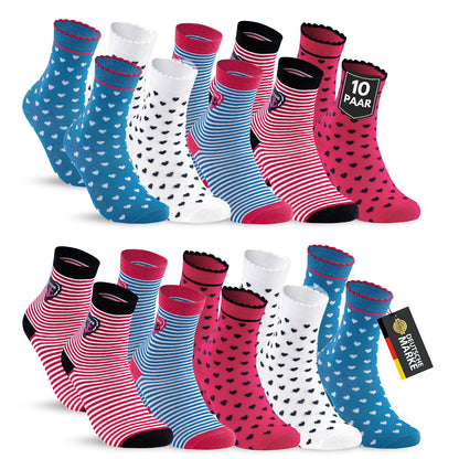 10 Paar Kinder Socken Jungen & Mädchen Baumwolle Kindersocken