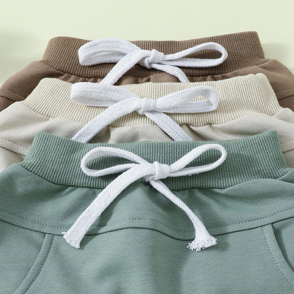 Himllauen Baby Jungen Shorts 3er-Pack Sommer Einfarbig Shorts 0-3 Jahre Kinder Kurze Hosen