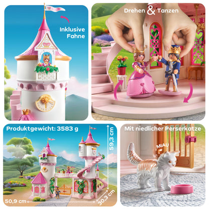 PLAYMOBIL | Princess Magic | Prinzessinnenschloss mit Königspaar | Prinzessinnen Spielzeug | Schloss Spielset | Märchen Spielzeug für Kinder ab 4 Jahren | 71845