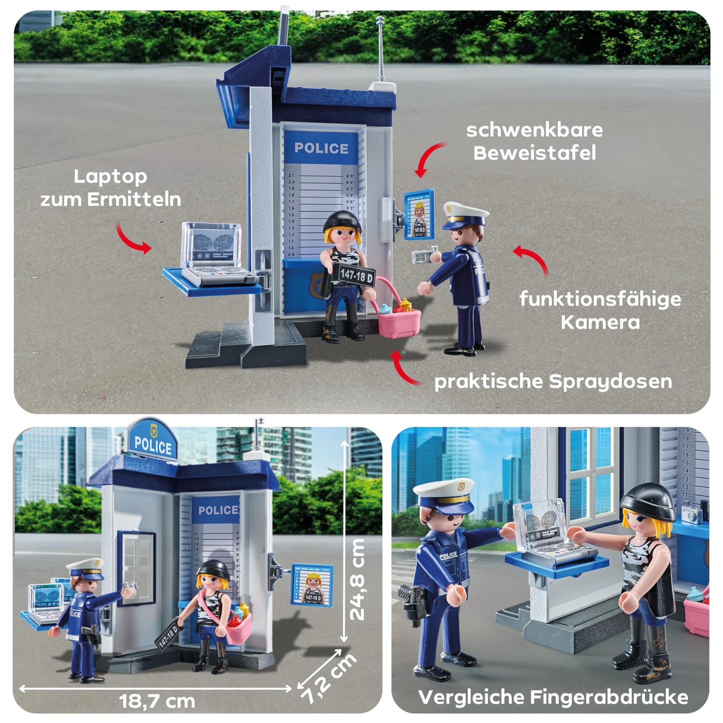 PLAYMOBIL City Action 6872 Polizei-Kommandozentrale mit Gefängnis, für Kinder von 4-10 Jahren
