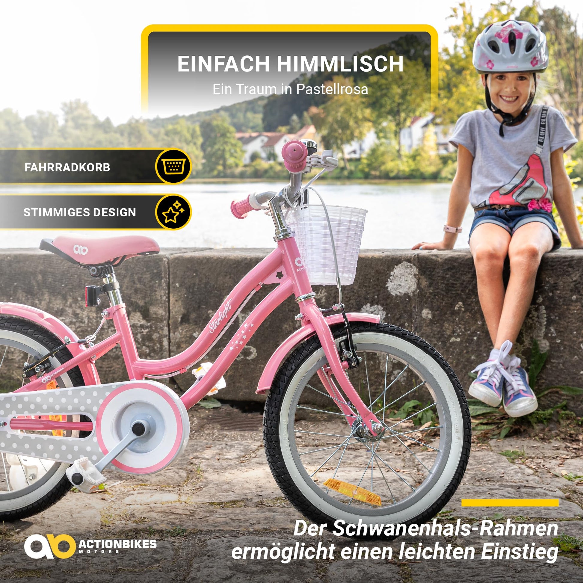 Actionbikes Kinderfahrrad Starlight | 12 16 20 Zoll - V-Brake Bremsen - Fahrrad für Kinder von 2-9 Jahren - Schutzblech v. / h - Kinder Fahrrad für Mädchen & Jungen - Fahrräder - Bicycle - Kinderrad - Meloni2