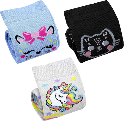 TupTam Girls' Knee-Length Socks, Patterned, Pack of 3