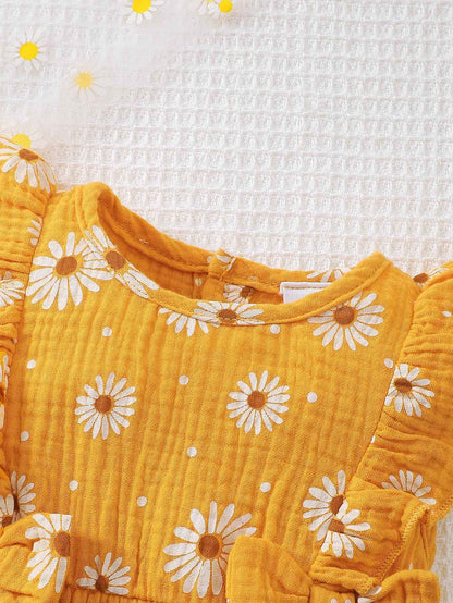 UUAISSO Newborn Baby Girl Clothing Long Sleeve Ruffle Jumpsuit Bowknot Romper Infant Girls Autumn Winter Outfits