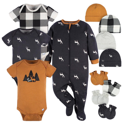 Gerber Baby Girls Boys and Girls 12 Piece Layette Gift Set 12-Piece Layette Clothing Set (Pack of 12)