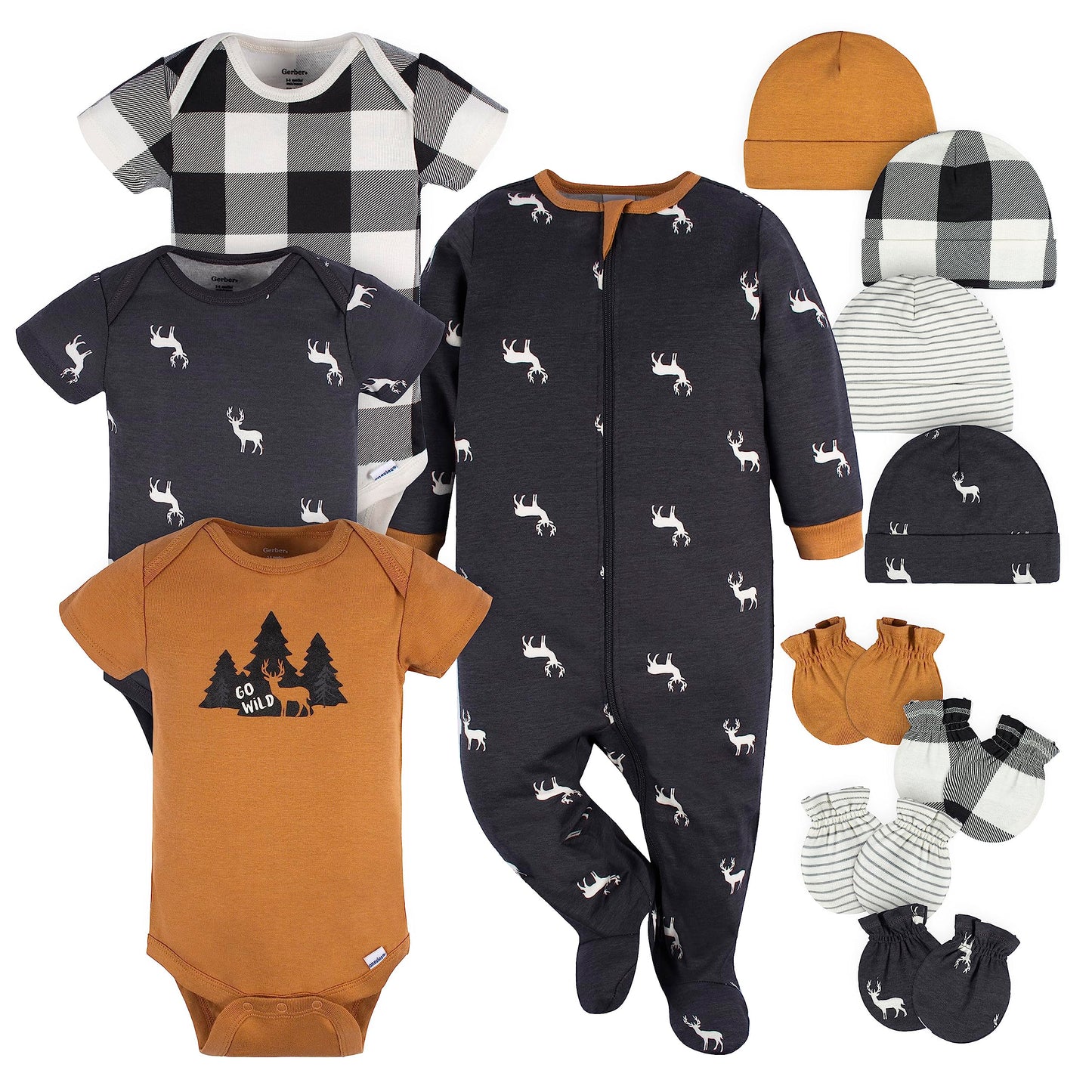 Gerber Baby Girls Boys and Girls 12 Piece Layette Gift Set 12-Piece Layette Clothing Set (Pack of 12)