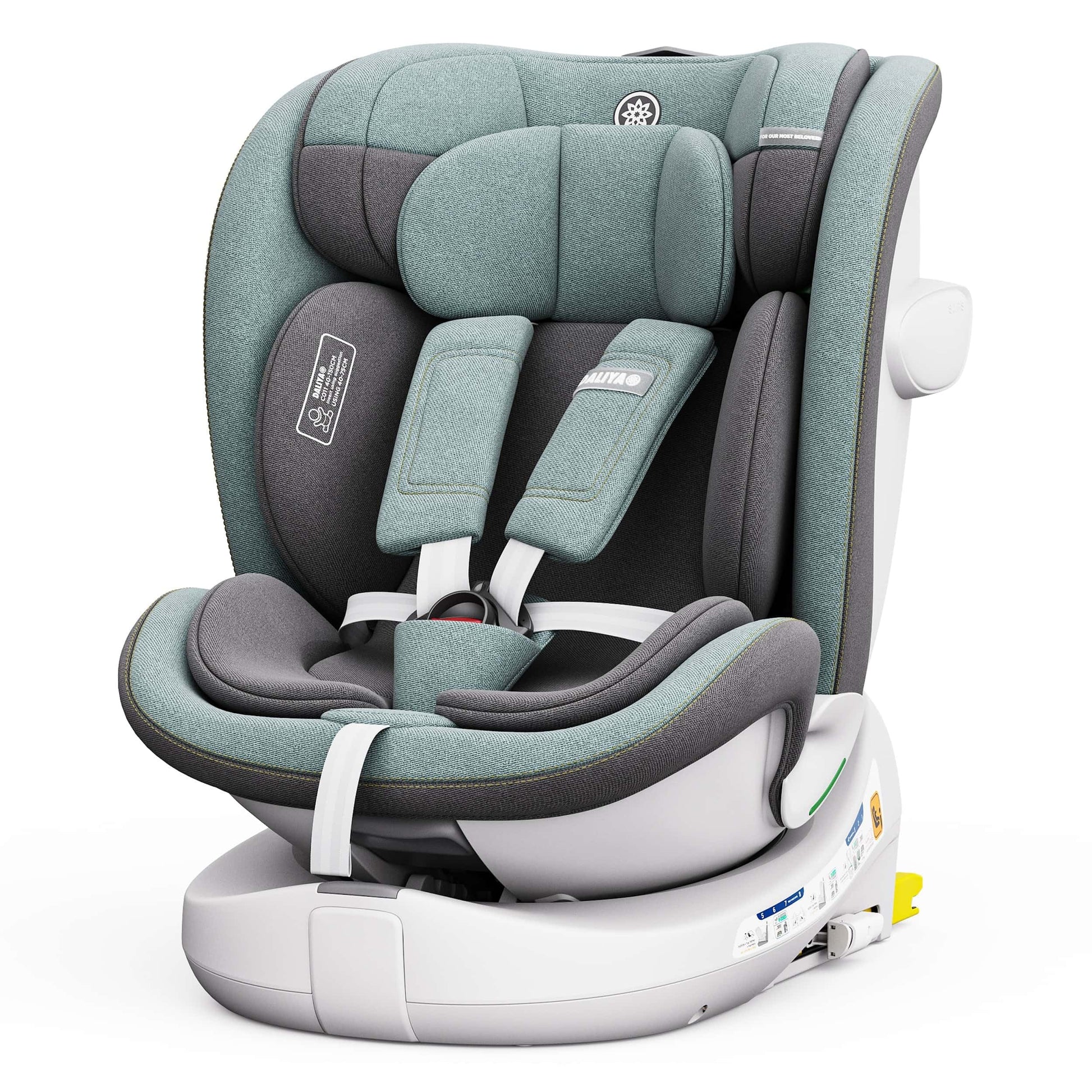 Daliya® Kindersitz ROTAZIONE | I-SIZE 40-150 cm | 8 Pos. | Isofix | (SIP) | Top Tether | 360° | 5 Punkt Gurt | Gruppe 0+ / I/II/III 0-36 KG | Neueste Zulassungs UN ECE Reg. 129 (Beige) - Meloni2
