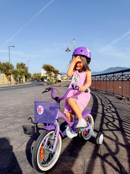 PROMETHEUS BICYCLES Kinderfahrrad ab 3 Jahren - Mädchenfahrrad 12 Zoll Kinder Fahrrad Mädchen Fahrrad Kinder mit Stützräder Rücktrittbremse in Violett Lila - Meloni2