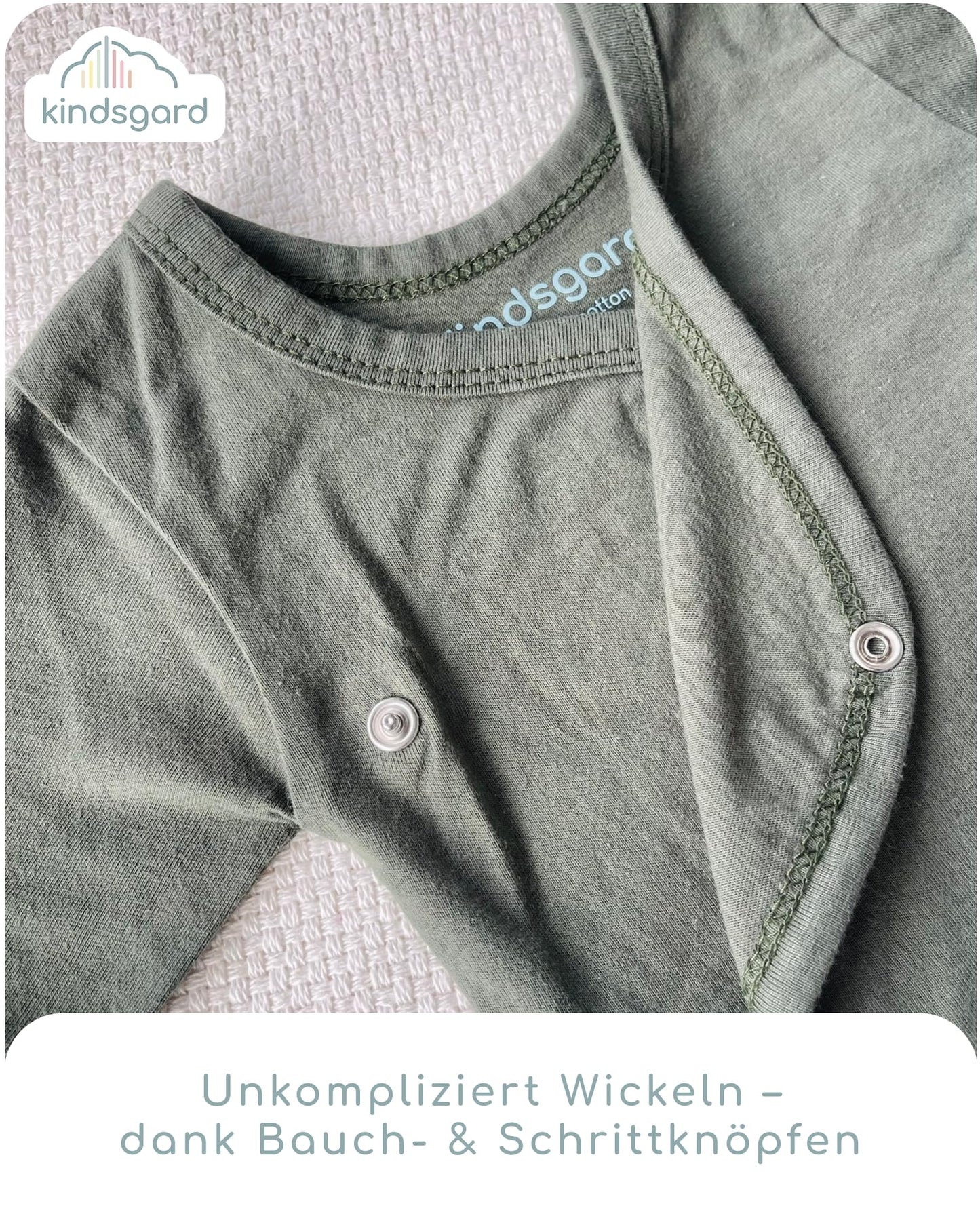 Kindsgard Baby Long-Sleeved Wrap Bodysuit Trunder - Soft and High-Quality 100% Organic Cotton