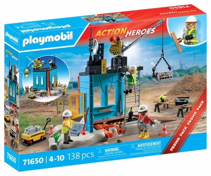 PLAYMOBIL Road Construction Site Toy Child Construction Site Play Set Toy for Children from 4 Years 71751