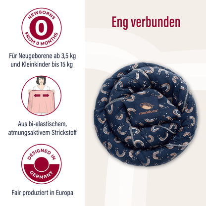 manduca Sling - Babytragetuch - Elastische Babytrage für Neugeborene von der Geburt bis zu 15 kg - Bio-Baumwolle - GOTS zertifiziert