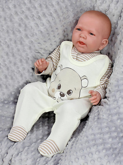 TupTam Baby Mädchen Jungen Strampler mit Langarmshirt Aufdruck Spruch 2 teilig