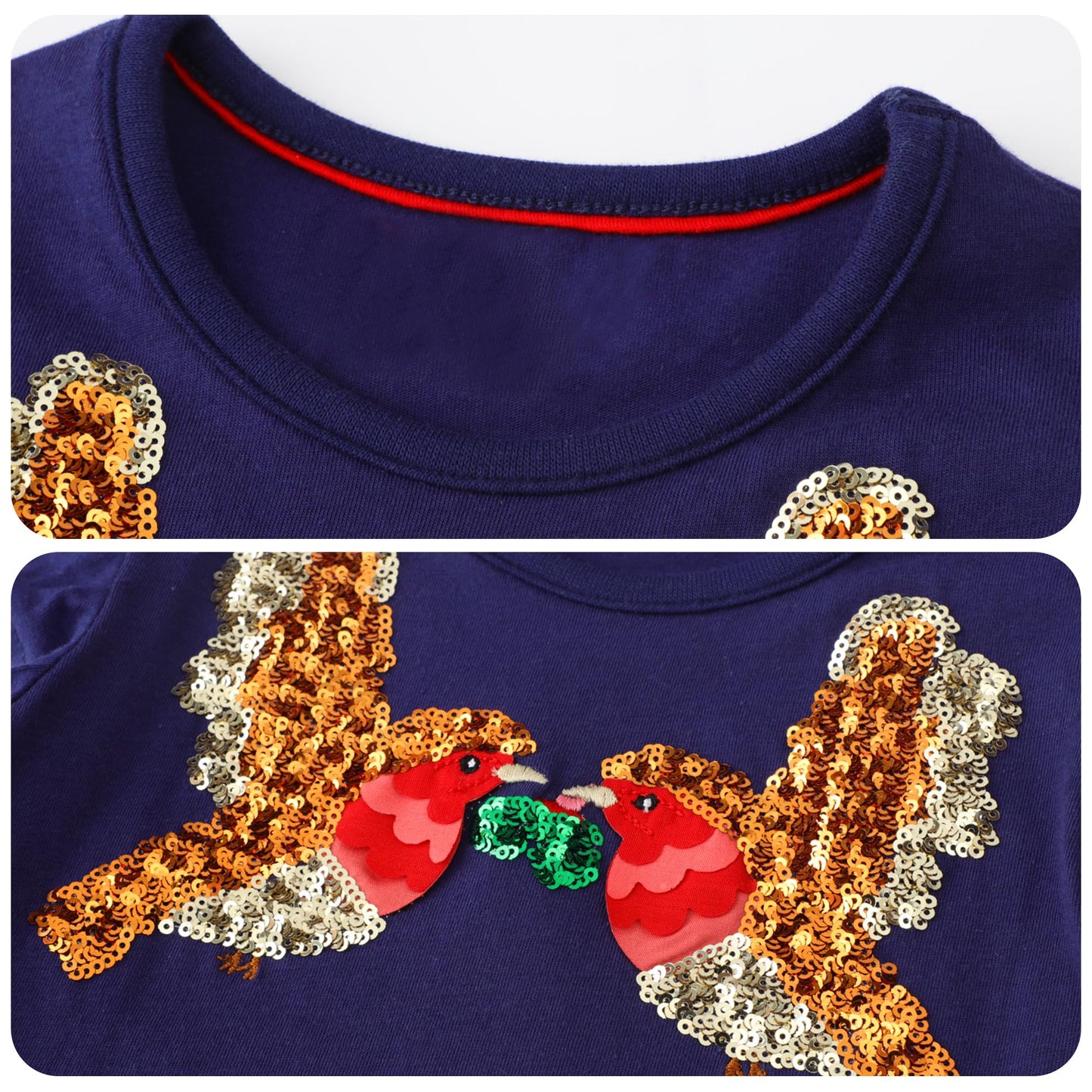 Baogaier Kleid Mädchen Pailletten Tüll Kleider Baumwolle Sommerkleid Sommer Frühling T-Shirt Tüllkleid Kinderkleid Gr. 92-122