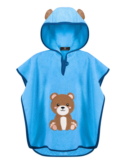 LAYNENBURG Premium Badeponcho Kinder mit Kapuze - 100% Baumwolle - OEKO TEX - Baby Jungen Mädchen Handtuch Poncho Frottee