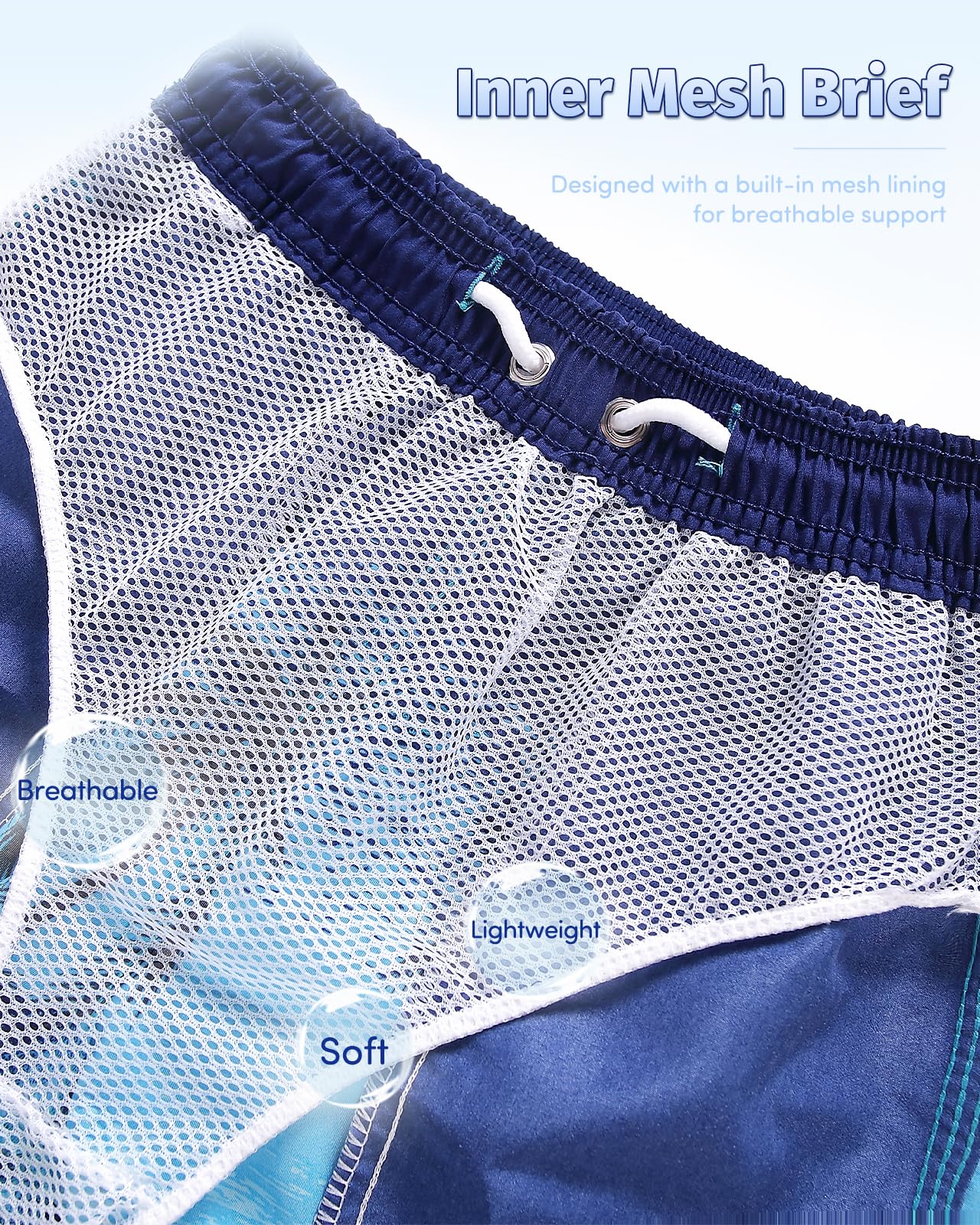 Domee Jungen Badehosen Badeshorts Schnelltrocknend Schwimmhose mit Netzfutter Verstellbarer Kordelzug
