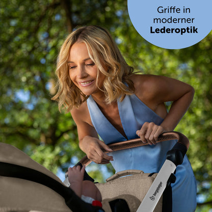 Bergsteiger Lugo 3-in-1 Pushchair Complete Set Including Accessories - Baby Seat, Buggy Attachment, Sun Protection & Weather Footmuff | Isofix Station Available