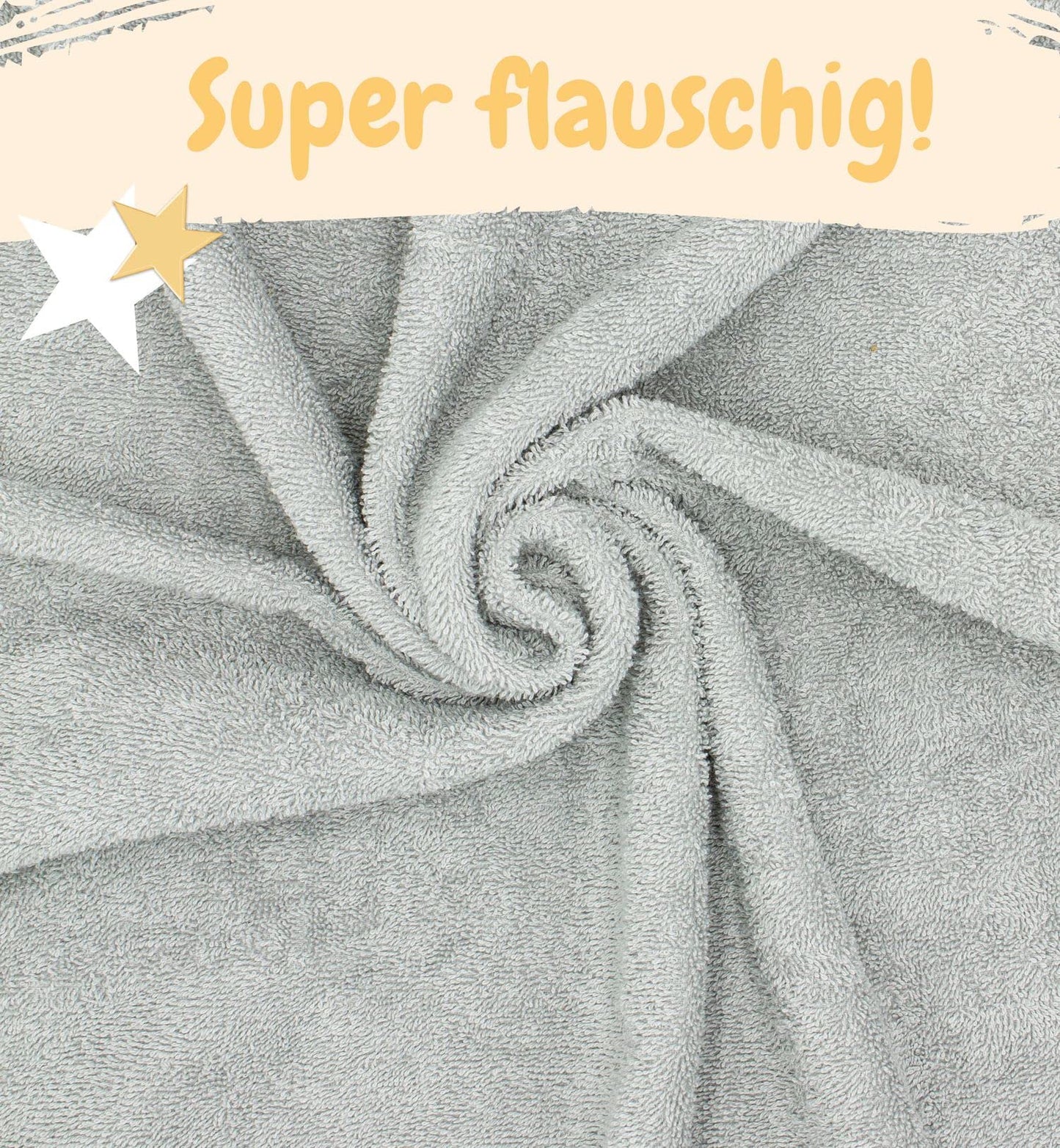 Babykajo Baby-Kapuzenhandtuch-Set mit 2 Waschlappen, Öko-Tex Standard 100 zertifiziert, weiches Frottee-Babyhandtuch mit Kapuze, 80 x 80 cm