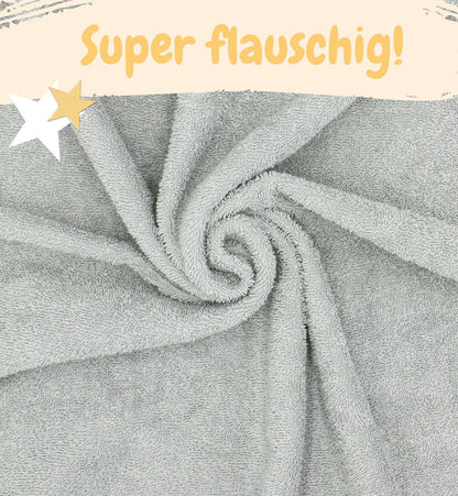 Babykajo Baby-Kapuzenhandtuch-Set mit 2 Waschlappen, Öko-Tex Standard 100 zertifiziert, weiches Frottee-Babyhandtuch mit Kapuze, 80 x 80 cm