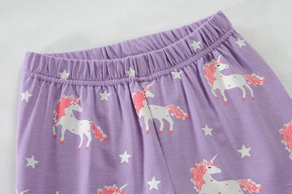 EULLA Kinder Mädchen Schlafanzüge Langarm Baumwolle Winter Pyjama Set Einhorn Prinzessin Dino Hase Eule Zweiteilig Nachtwäsche 1-10 Jahre 92 98 104 110 116 122 128 134 140