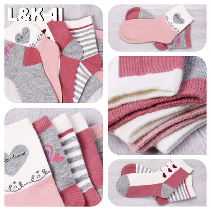 L&K-II 10er Kindersocken Mädchen Sneakersocken Baumwolle Mehrfarbig bunt Frühling Herbst 2823