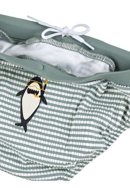 Sterntaler Swimming Trunks with Shark Print - UV Protection 50+ Baby Swimming Trunks with Nappy Insert up to Size 86/92 - Boys Swimming Trunks with Practical Cord for Width Adjustment