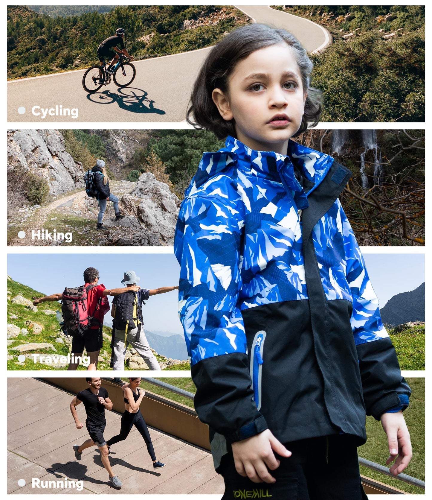 LAUSONS Children's Lined Jacket, Boys' Transition Jackets for Boys, Softshell Jackets with Camouflage Pattern