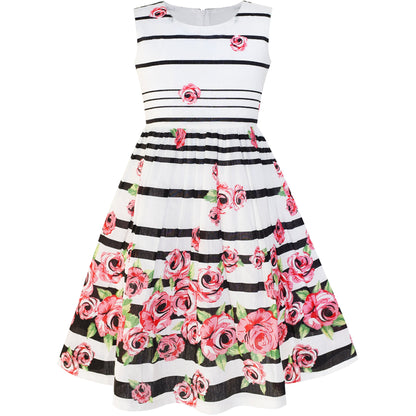 Sunny Fashion Mädchen Kleid Lila Rose Doppelklicken Krawatte Party Kids Trägerkleid Gr. 98-146