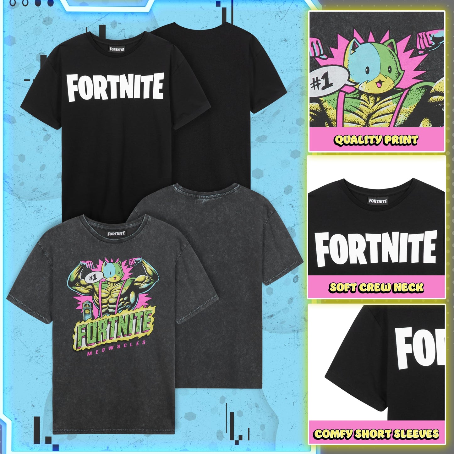Get Trend T-Shirts für Jungen Teenager Einzeln oder im 2er Pack Weich Tshirt Kurzarm Gamer T Shirt Kinder Geschenk