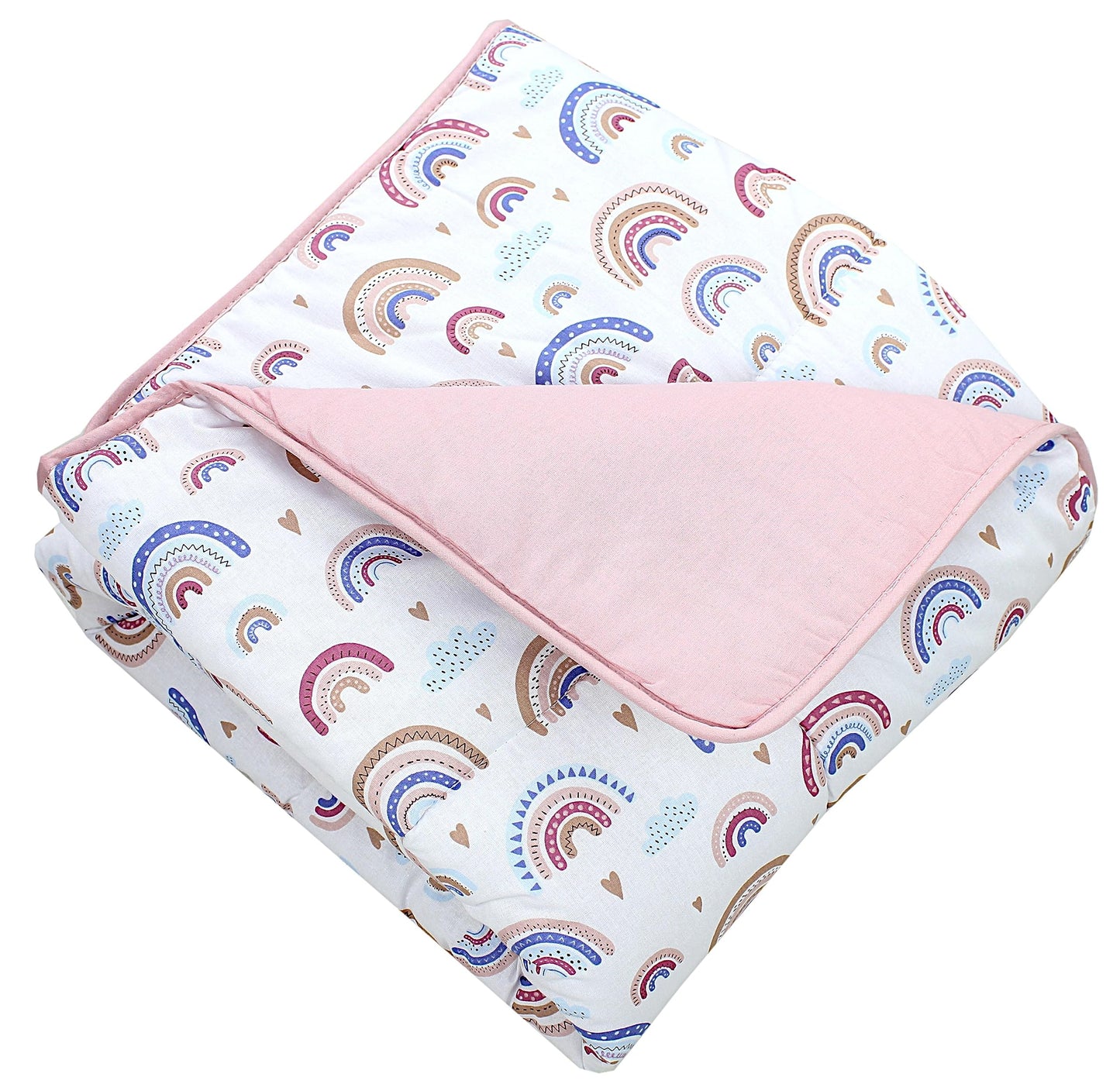 TupTam Krabbeldecke für Baby 120x120 cm - Gepolsterte Spieldecke Baby Baumwolle, XXL, OEKO-TEX, Weich & Hautfreundlich, Farbe: Wald/Beige - Meloni2