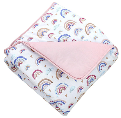 TupTam Krabbeldecke für Baby 120x120 cm - Gepolsterte Spieldecke Baby Baumwolle, XXL, OEKO-TEX, Weich & Hautfreundlich, Farbe: Wald/Beige - Meloni2