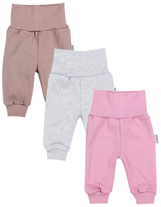 TupTam Baby Girls' Jogging Bottoms, Casual Trousers, Pack of 3