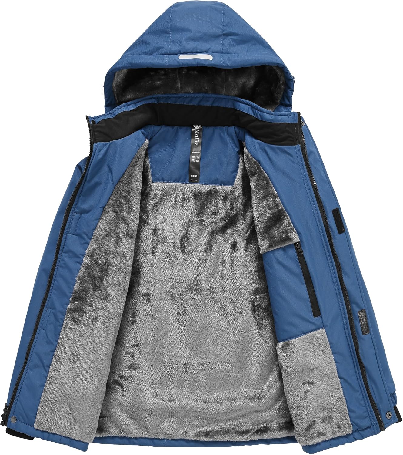 MoFiz Winter Jacket Boys Ski Jacket Warm Inner Lining Children's Outdoor Softshell Jackets Snow Jacket with Removable Hood