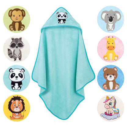 LAYNENBURG Premium Kapuzenhandtuch Baby - Badehandtuch aus 100% Baumwolle - Oeko TEX - Handtuch mit Kapuze für Neugeborene & Kinder - Badetuch, Babyhandtuch Mädchen, Jungen (Waschbär 80 x 80cm)