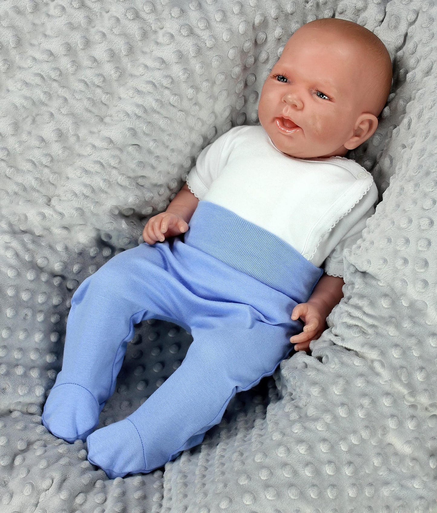 TupTam Pumphose Baby Jungen mit Fuß 3er Pack – Weiche Baby Hose aus Baumwolle mit Komfortbund