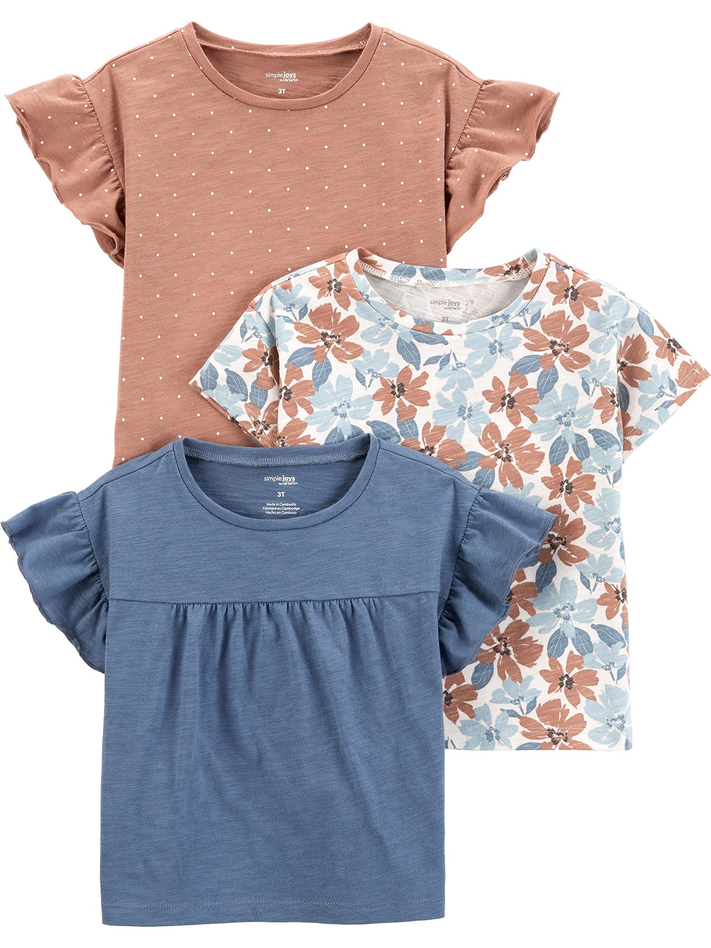 Simple Joys by Carter's Baby-Mädchen Fashion-t-Shirts (3er Pack)
