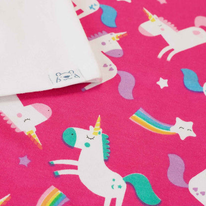 Harry Bear Girls Rainbow Glitter Unicorn Slim Fit Pyjamas