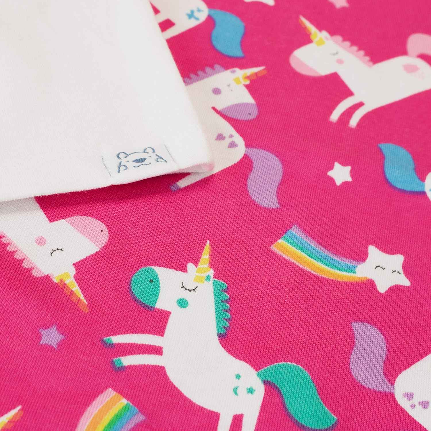Harry Bear Girls Rainbow Glitter Unicorn Slim Fit Pyjamas