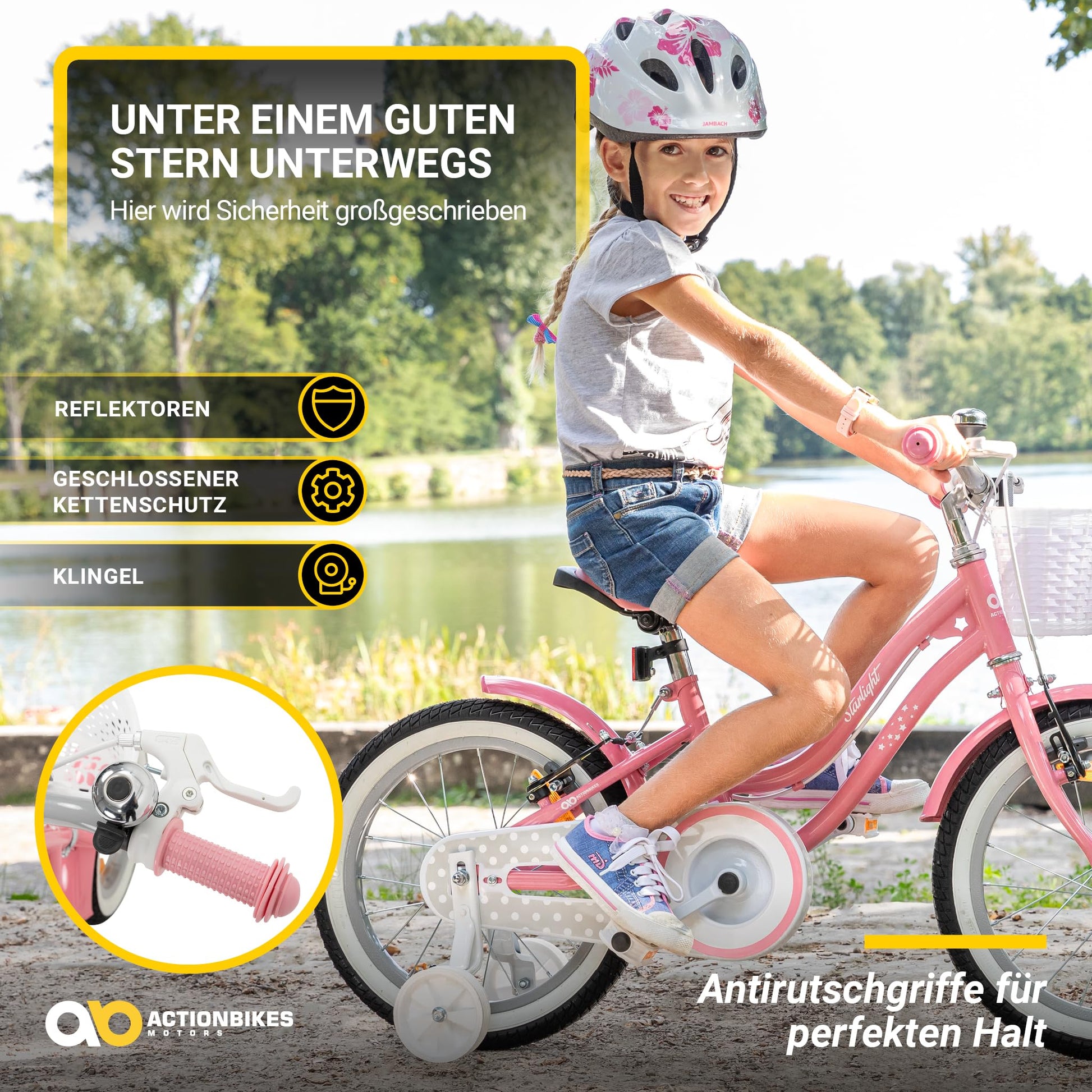 Actionbikes Kinderfahrrad Starlight | 12 16 20 Zoll - V-Brake Bremsen - Fahrrad für Kinder von 2-9 Jahren - Schutzblech v. / h - Kinder Fahrrad für Mädchen & Jungen - Fahrräder - Bicycle - Kinderrad - Meloni2