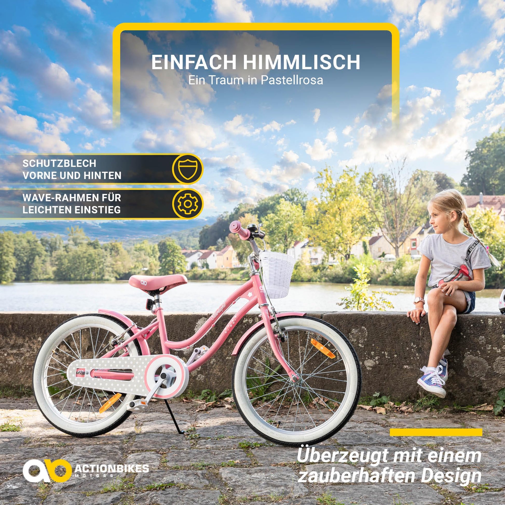 Actionbikes Kinderfahrrad Starlight | 12 16 20 Zoll - V-Brake Bremsen - Fahrrad für Kinder von 2-9 Jahren - Schutzblech v. / h - Kinder Fahrrad für Mädchen & Jungen - Fahrräder - Bicycle - Kinderrad - Meloni2