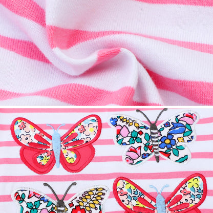 FILOWA Kleider für Mädchen Kinder Einhorn Blumen Stickerei Herz Druck Tier Sommerkleid Cartoon Kinderkleider Embroider Baumwolle Mädchenkleid Lange/Ärmellos Lässige Geburtstag Kinderkleidung,Gr.92-128