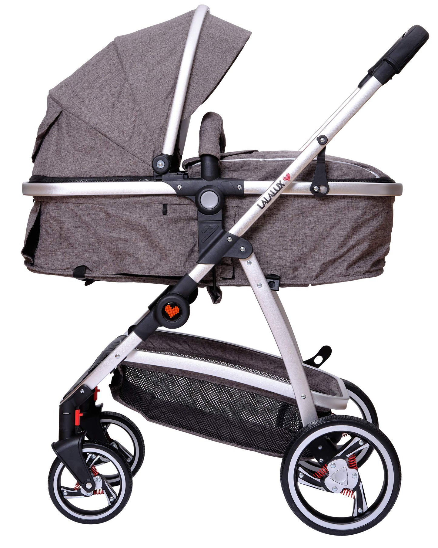 Lalalux Babyboomer leichter Kombikinderwagen Komplettset, Multifunktions-Kinderwagen, klappbar, sportlich, universell, doppelte Federung, inkl. Tasche, Regenschutz u.v.m. Für Kinder bis 36 Monate - Meloni2