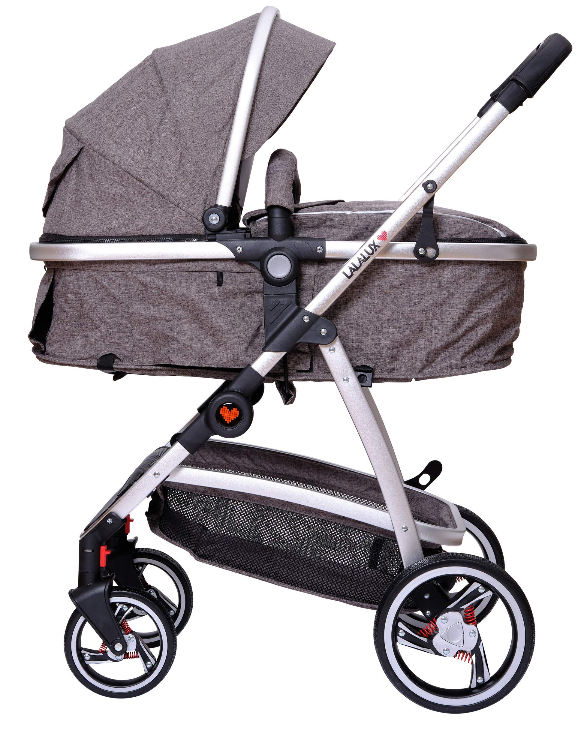 Lalalux Babyboomer leichter Kombikinderwagen Komplettset, Multifunktions-Kinderwagen, klappbar, sportlich, universell, doppelte Federung, inkl. Tasche, Regenschutz u.v.m. Für Kinder bis 36 Monate - Meloni2