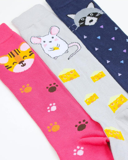TupTam Mädchen Kniesocken, gemustert, 3er-Pack