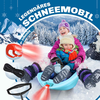 KESSER® Bob Snow Bob Alpina with LED Light Including Pull Rope Sledge Children's Sledge Pointed Bob Plastic Sledge Stable for Children and Adults Snow Sports Winter Sports Sledge